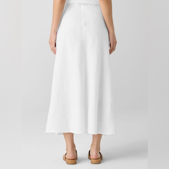 Eileen Fisher 100% Linen A-Line Midi White Minimalist Size XL Skirt - Picture 3 of 13